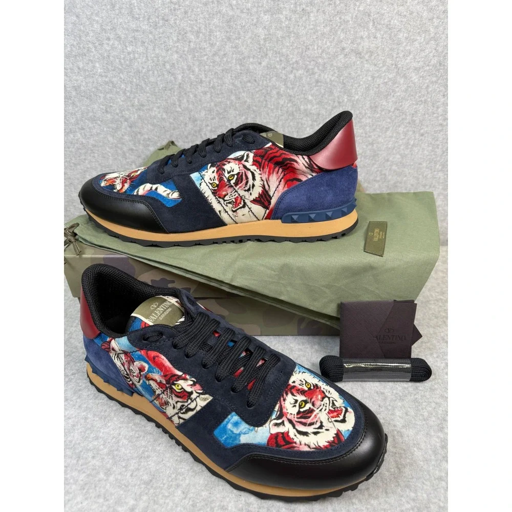 Valentino Garavani Rockrunner Tiger Sneakers Mens‎ Designer Shoes Size EU46/US13